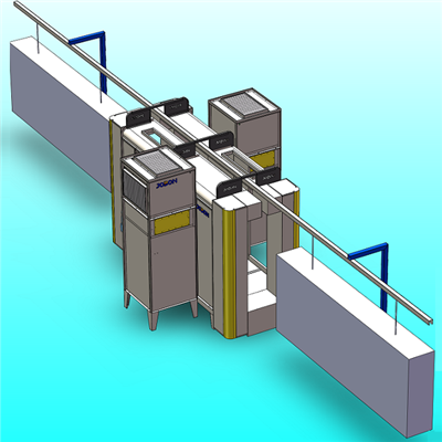 Cabine de pulverização de pó de revestimento de peças longas pequenas ocupadas